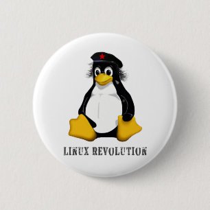 Chapa Redonda De 5 Cm Revolución de Linux