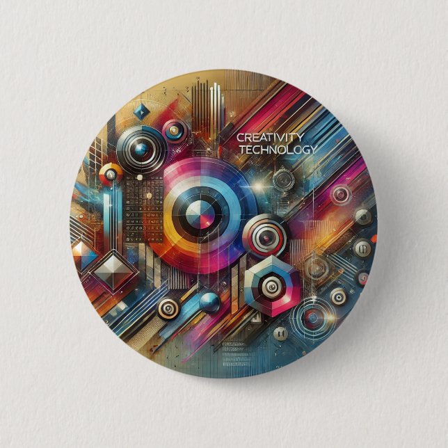 Chapa Redonda De 5 Cm "Revolucionar el mañana: innovación de vanguardia (Anverso)