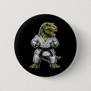 Chapa Redonda De 5 Cm Rex Martial Arts Dinosaur Karate Jiu-jitsu Ninja