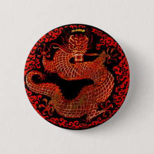Chapa Redonda De 5 Cm Rey Button del dragón