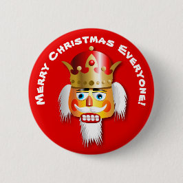 Chapa Redonda De 5 Cm Rey Cartoon del cascanueces de las Felices Navidad