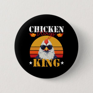 Chapa Redonda De 5 Cm Rey de Alas de Pollo Retro Atardecer Byrbeque Búfa