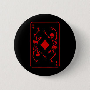 Chapa Redonda De 5 Cm Rey De Los Diamantes Disfraz Skeleton Juego De Hal