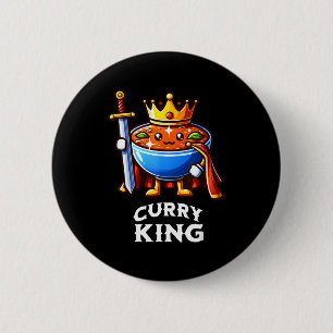 Chapa Redonda De 5 Cm Rey del Curry Frase Divertida Amante de la Comida
