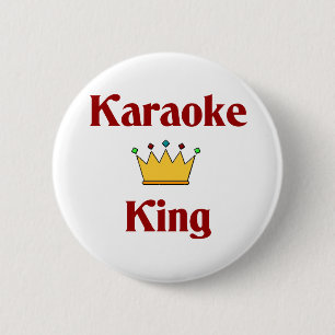 Chapa Redonda De 5 Cm Rey del Karaoke