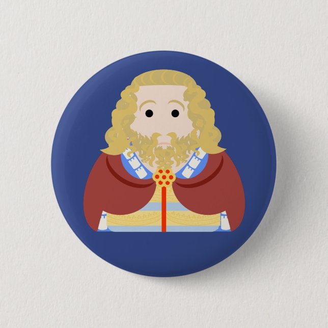 Chapa Redonda De 5 Cm Rey Eduardo II de Inglaterra (Anverso)