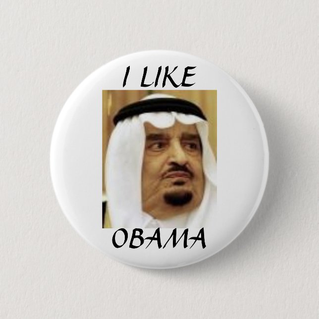 CHAPA REDONDA DE 5 CM REY FAHD, I LIKEOBAMA DEL SAUDÍ (Anverso)
