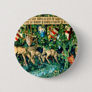 Chapa Redonda De 5 Cm Rey Medieval Arthur William Morris