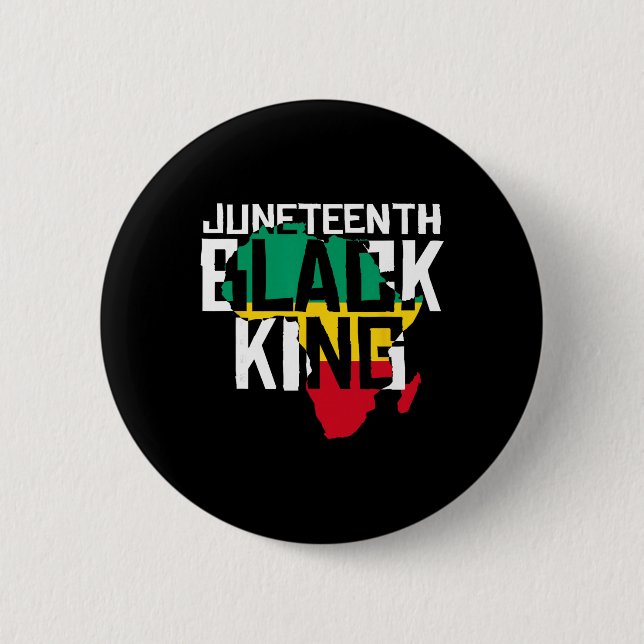 Chapa Redonda De 5 Cm Rey Negro de Juneteenth (Anverso)