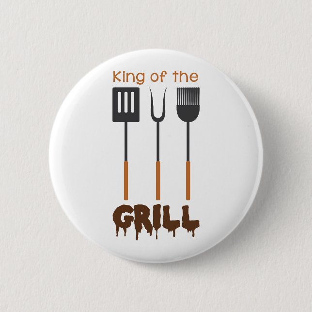 Chapa Redonda De 5 Cm Rey Of Grill (Anverso)