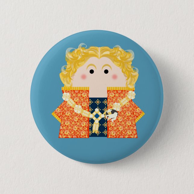 Chapa Redonda De 5 Cm Rey Richard II de Inglaterra (Anverso)