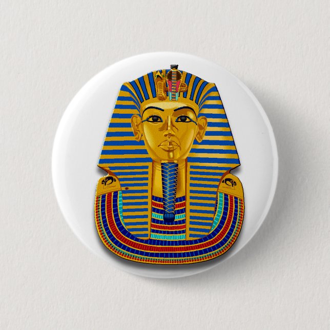 Chapa Redonda De 5 Cm Rey Tut Mask (Anverso)