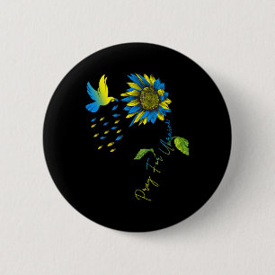 Chapa Redonda De 5 Cm Reza Por Ucrania Girasol Bandera Ucraniana Ucrania