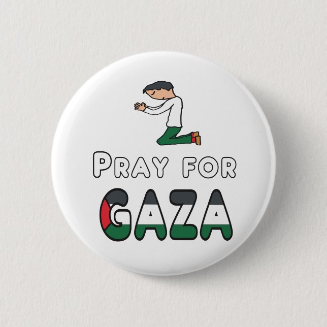 Chapa Redonda De 5 Cm Rezar por Gaza (Anverso)