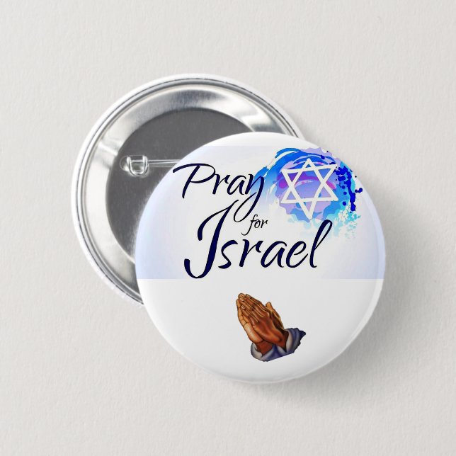 Chapa Redonda De 5 Cm Rezar por Israel_ (Anverso y reverso)