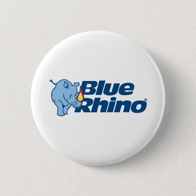 Chapa Redonda De 5 Cm Rhino azul (Anverso)