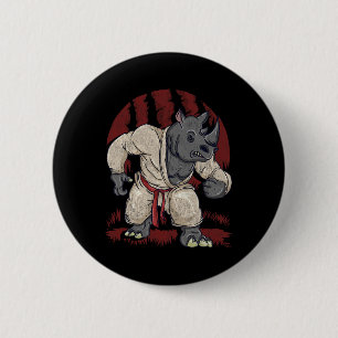 Chapa Redonda De 5 Cm Rhinoceros Rhino Artes marciales Mma Karate Ku