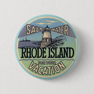 Chapa Redonda De 5 Cm Rhode Island Vintage Travel