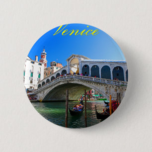 Chapa Redonda De 5 Cm Rialto Bridge Venice - Pro Photo