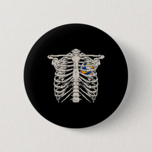 Chapa Redonda De 5 Cm Rib Cage Volleyball Ball Heart Happy Halloween Day