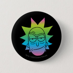 Chapa Redonda De 5 Cm RICK AND MORTY™   Rainbow Rick Head pattern