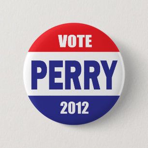 Chapa Redonda De 5 Cm RICK PERRY para Presidente - Campaña Presidencial