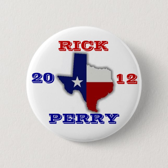 Chapa Redonda De 5 Cm Rick Perry Tejas 2012 (Anverso)