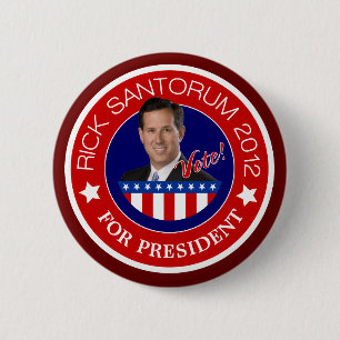 Chapa Redonda De 5 Cm Rick Santorum 2012