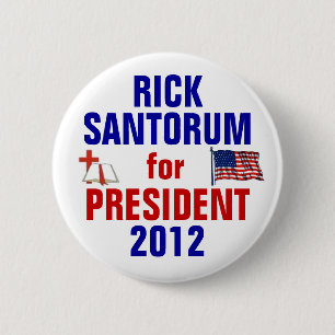 Chapa Redonda De 5 Cm Rick Santorum 2012