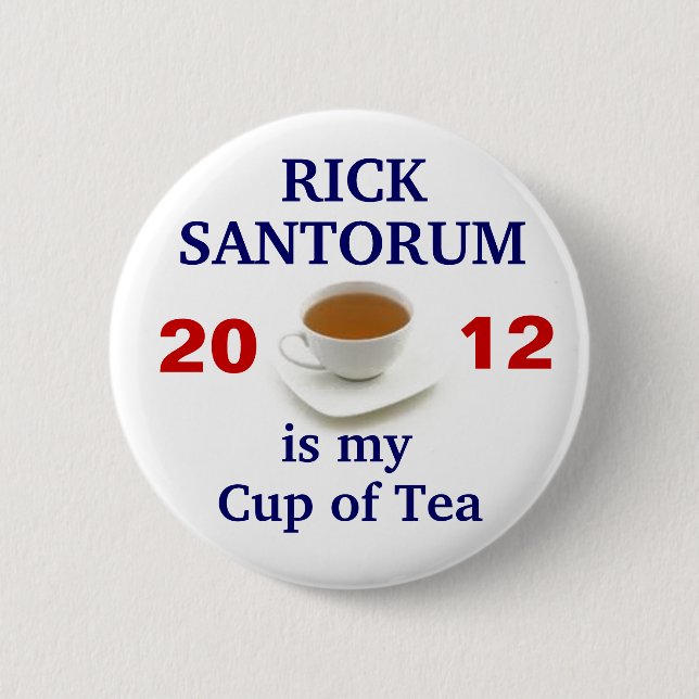 Chapa Redonda De 5 Cm Rick Santorum es mi taza de té (Anverso)