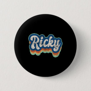 Chapa Redonda De 5 Cm Ricky Nombre de pila Niño Estilo Vintage 70s 80s P
