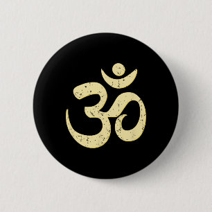 Chapa Redonda De 5 Cm Rico Esfera Om Omkar Aum Símbolo Espiritual Yoga M
