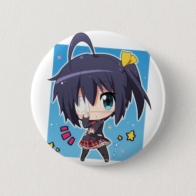 Chapa Redonda De 5 Cm Rikka Takanashi chibi (Chuunibyou_Anime) (Anverso)