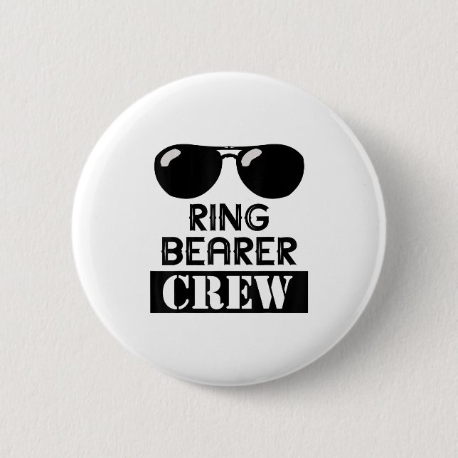 Chapa Redonda De 5 Cm Ring Bearer Crew Ring Wedding Party Sungl Security (Anverso)