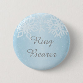 Chapa Redonda De 5 Cm Ring Bearer Winter Snowflakes