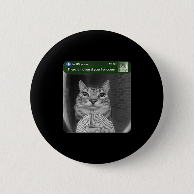 Chapa Redonda De 5 Cm Ring Cat With Motion Meme  (Anverso)