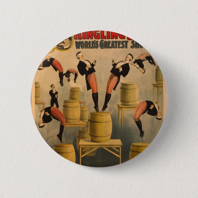 Chapa Redonda De 5 Cm Ringling Bros. / Raschetta Bros. (Anverso)