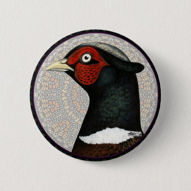 Chapa Redonda De 5 Cm Ringneck Pheasant Circle (Anverso)