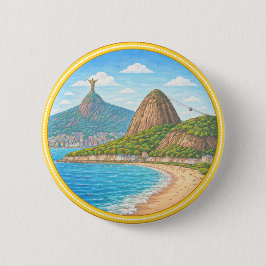 Chapa Redonda De 5 Cm Río de Janeiro de Brasil