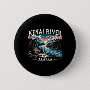 Chapa Redonda De 5 Cm Río Kenai Alaska Ak Pesca de Salmón Camping Sender