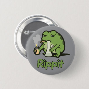 Chapa Redonda De 5 Cm Rippit Funny Frog Regalo para fumetas, Rana para c