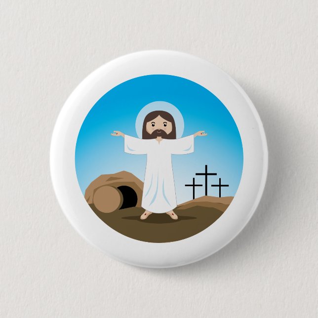 Chapa Redonda De 5 Cm Risen Christ (Anverso)