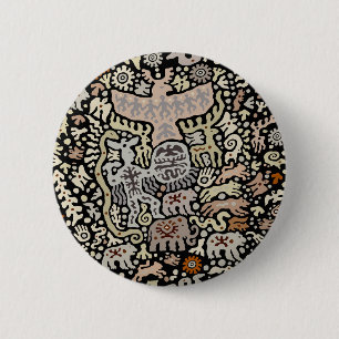Chapa Redonda De 5 Cm Ritual del Peyote Chamánico