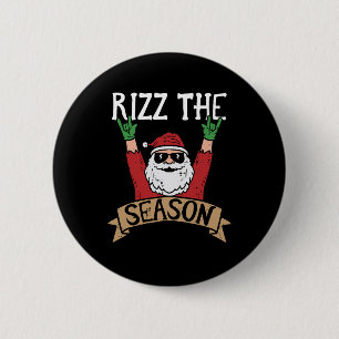 Chapa Redonda De 5 Cm Rizz The Season Funny Navidades Santa Rock Xmas Ro