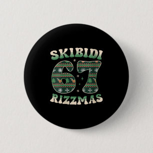 Chapa Redonda De 5 Cm Rizzmas Skibidi femeninas 67 Seis Siete Meme Feo C