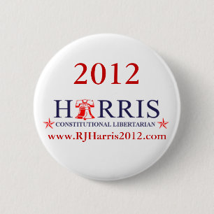 Chapa Redonda De 5 Cm RJ Harris 2012 para presidente Button