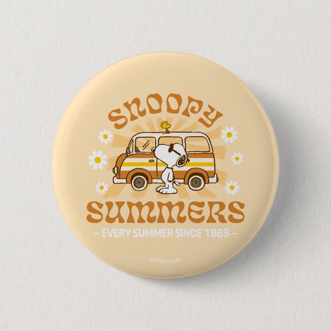 Chapa Redonda De 5 Cm Road Trippin | Peanuts Snoopy Summers (Anverso)
