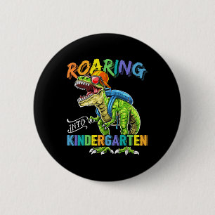 Chapa Redonda De 5 Cm Roaring Kindergarten Dinosaur T Rex Ck A La Escuel