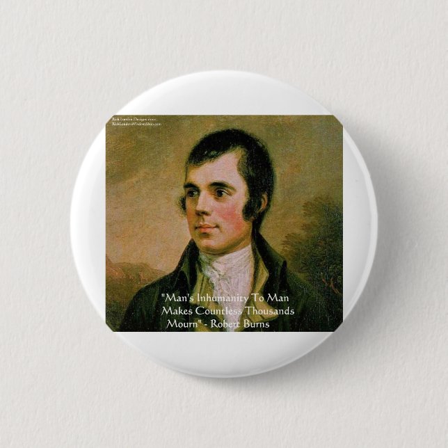Chapa Redonda De 5 Cm Robert Burns Famous Cita (Anverso)
