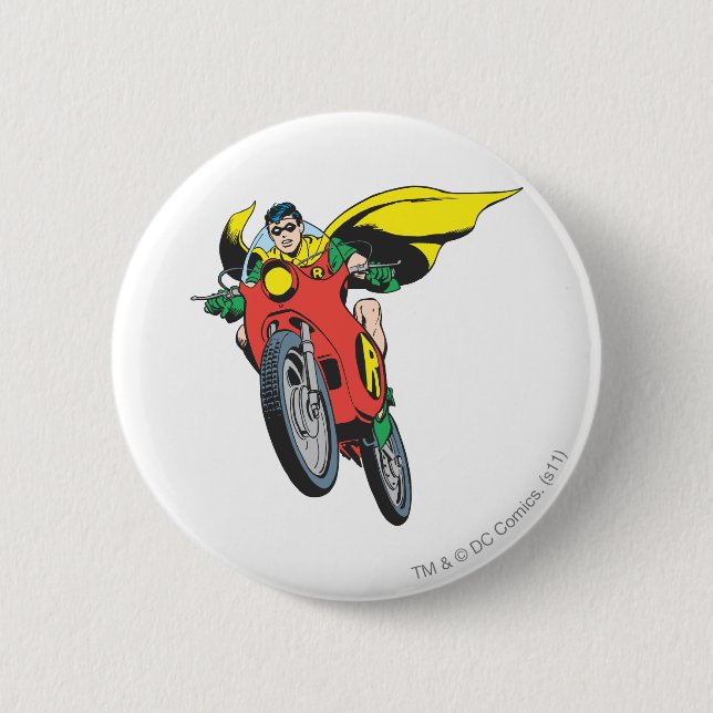 Chapa Redonda De 5 Cm Robin Rides 2 (Anverso)